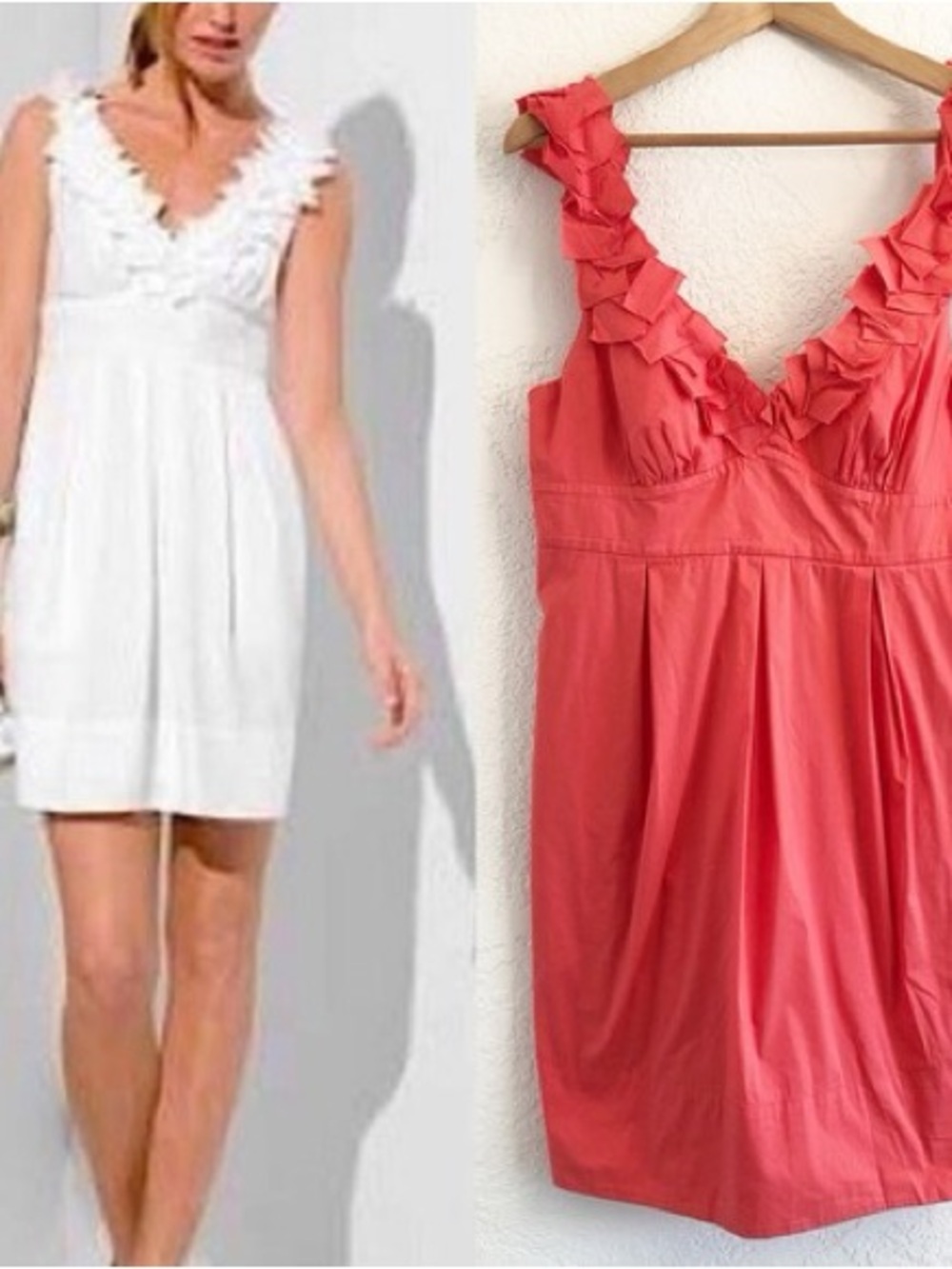 BCBG MAXAZRIA Kerry Ruffled V-neck Coral Reef Orange Cocktail Dress Pockets 8